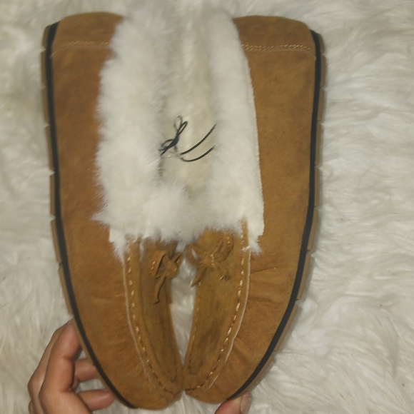 NEW Alexis Bendel women camel brown fur comfort flat shoes - Picture 8 of 12